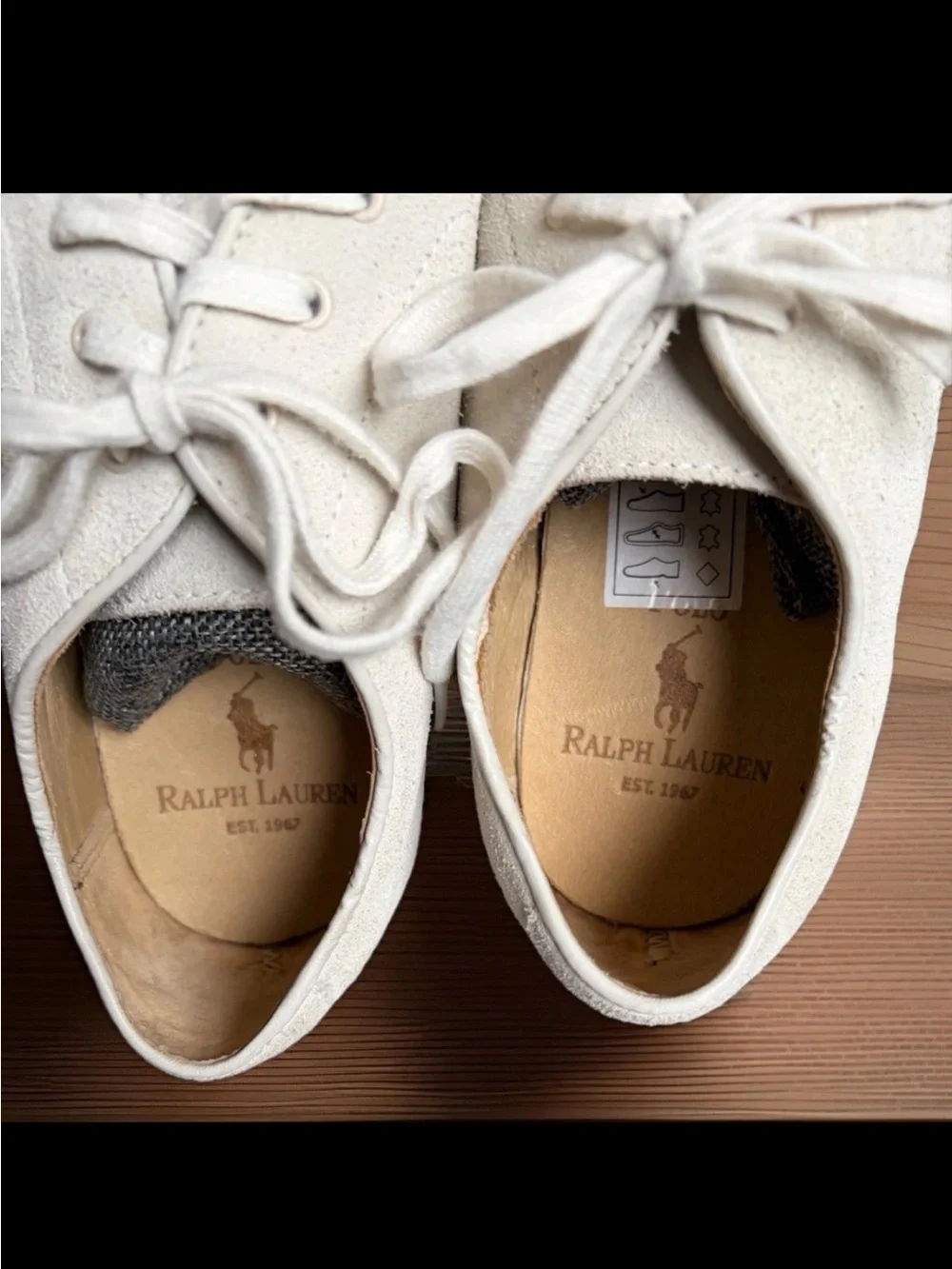 RALPH LAUREN Oxfords Youth Boys Size 4 Ivory Barton Suede Loafers Lace Up Preppy